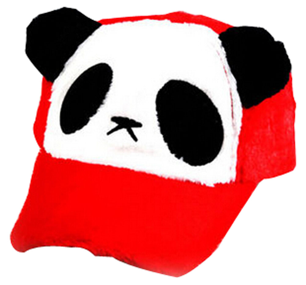 Red Thicken Hat Cap Panda Style Baseball Hat Fashion Cap