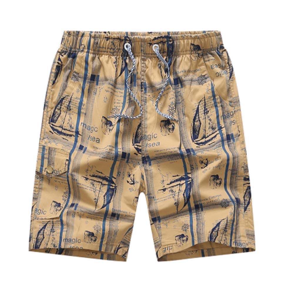 Cotton Shorts Casual Shorts Board Shorts Travel Beach Shorts for Men, E