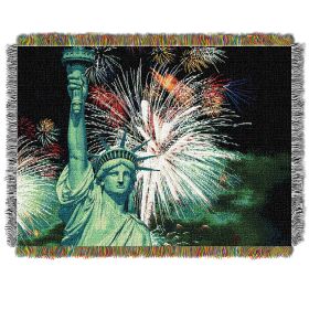 Lady Liberty Licensed 48"x 60" Metallic Woven Tapestry Throw  by The Northwest Company