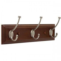 Liberty Cocoa &amp; Satin Nickel Pilltop Rail With 3 Hooks (pack of 2)
